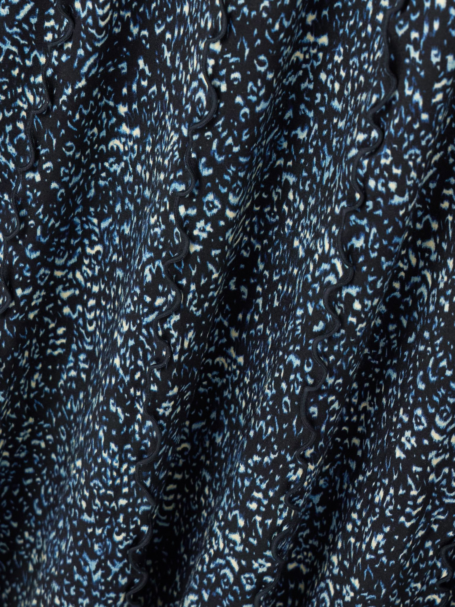 Mabel ruffled cheetah-print jersey turtleneck maxi dress Navy - 4