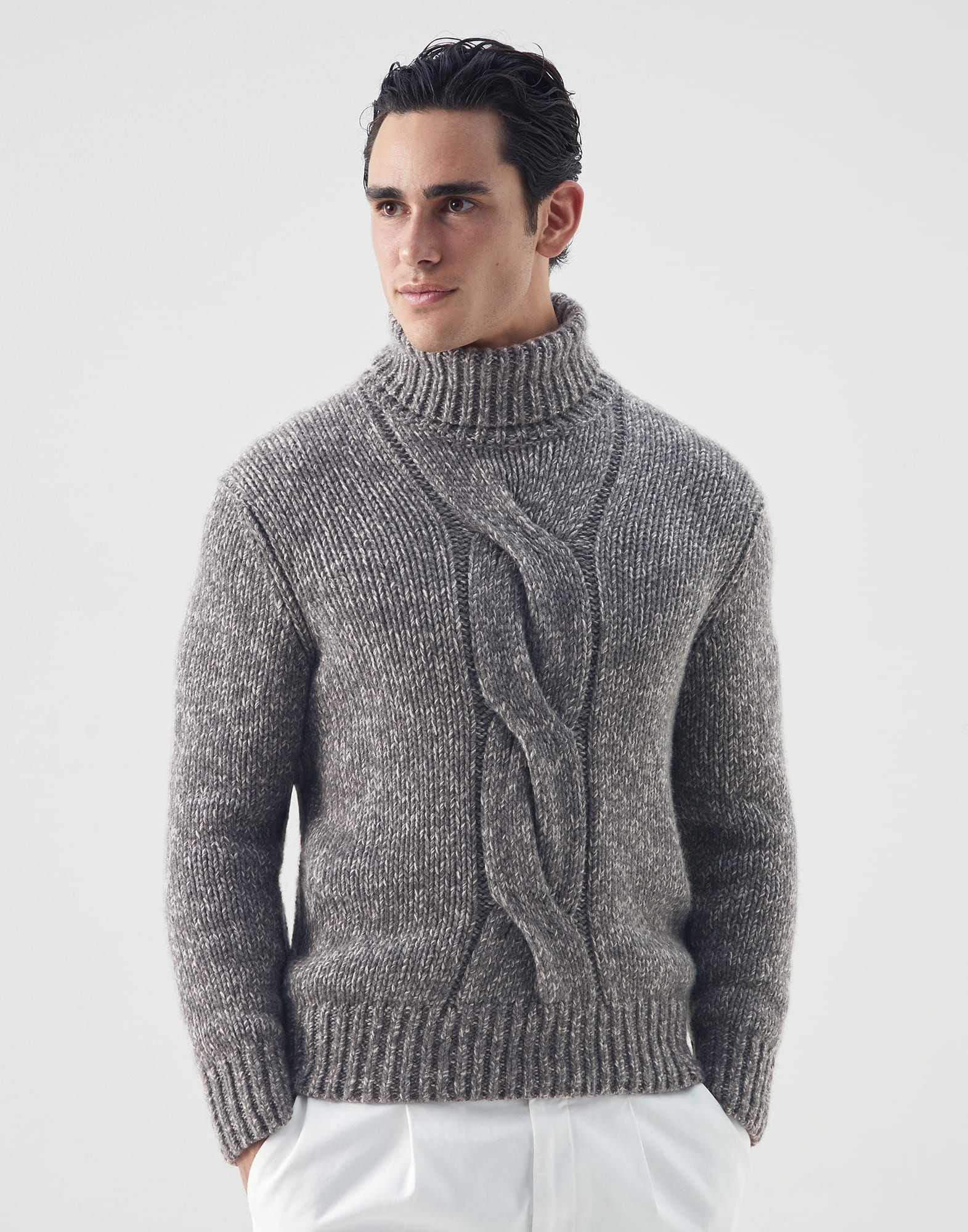 Cashmere cable turtleneck - 1