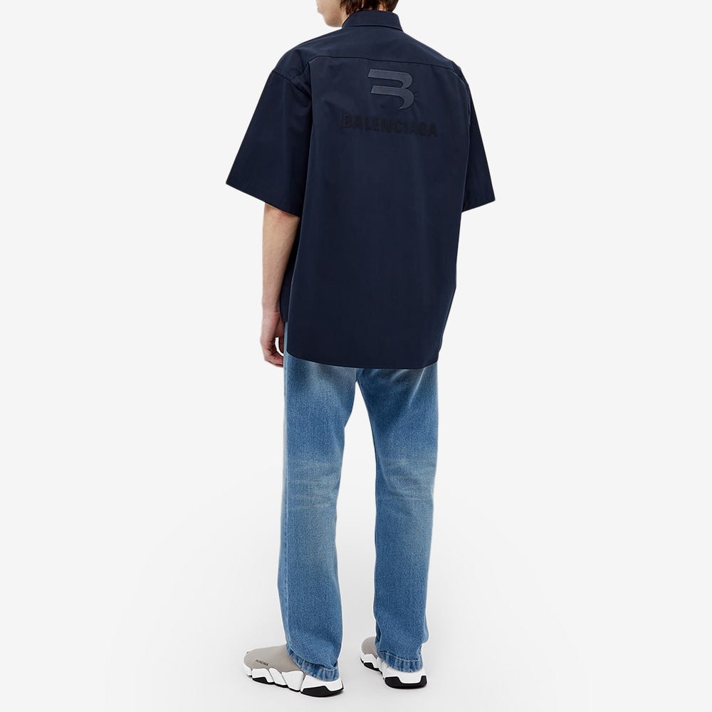 Balenciaga Short Sleeve New Logo Button Down Shirt - 7