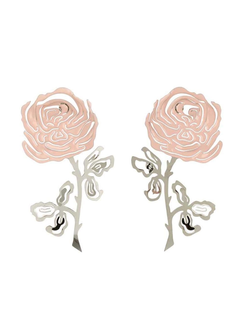 rose-motif stud earring - 1