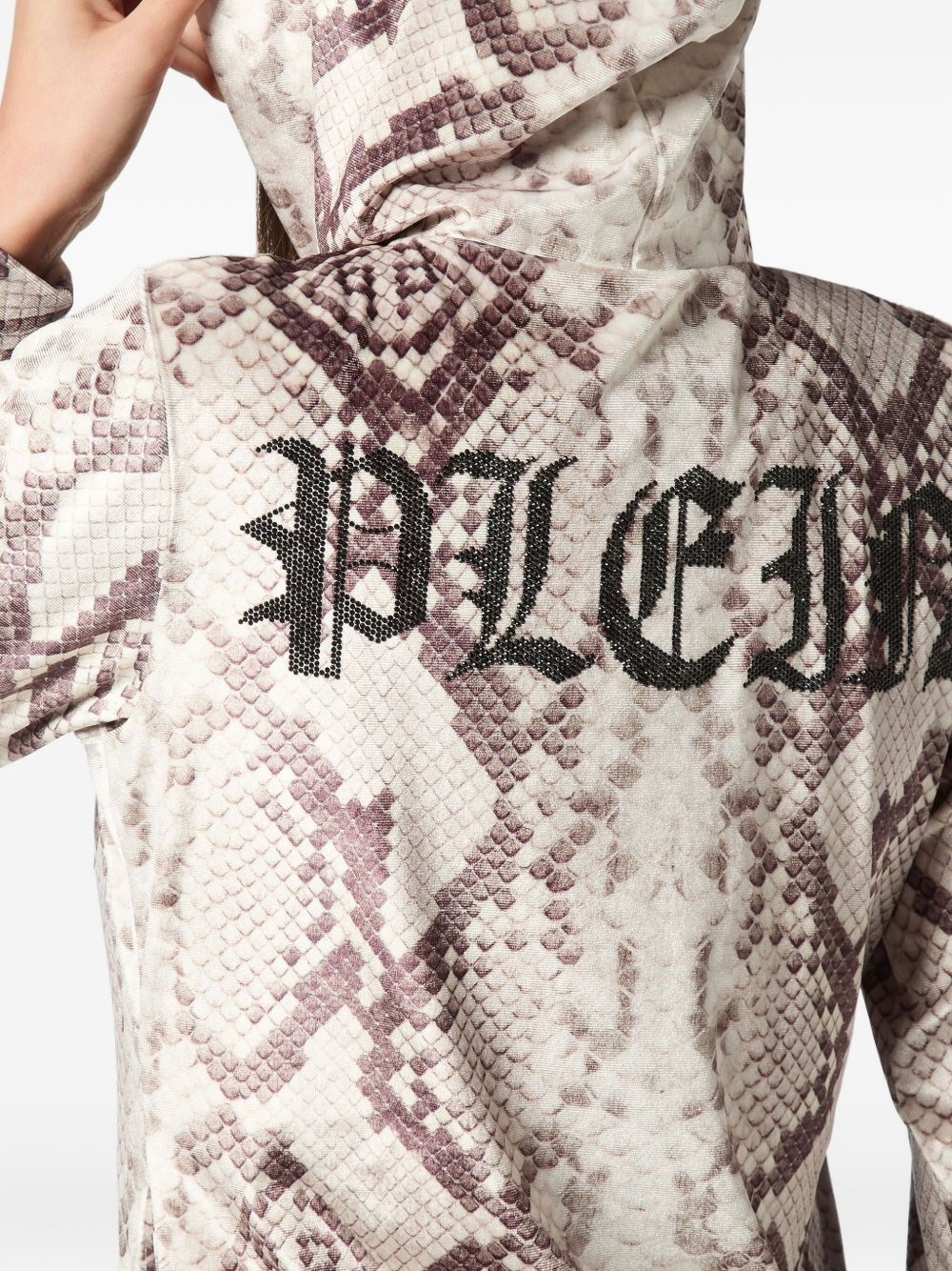 python-print zip-up hoodie - 5
