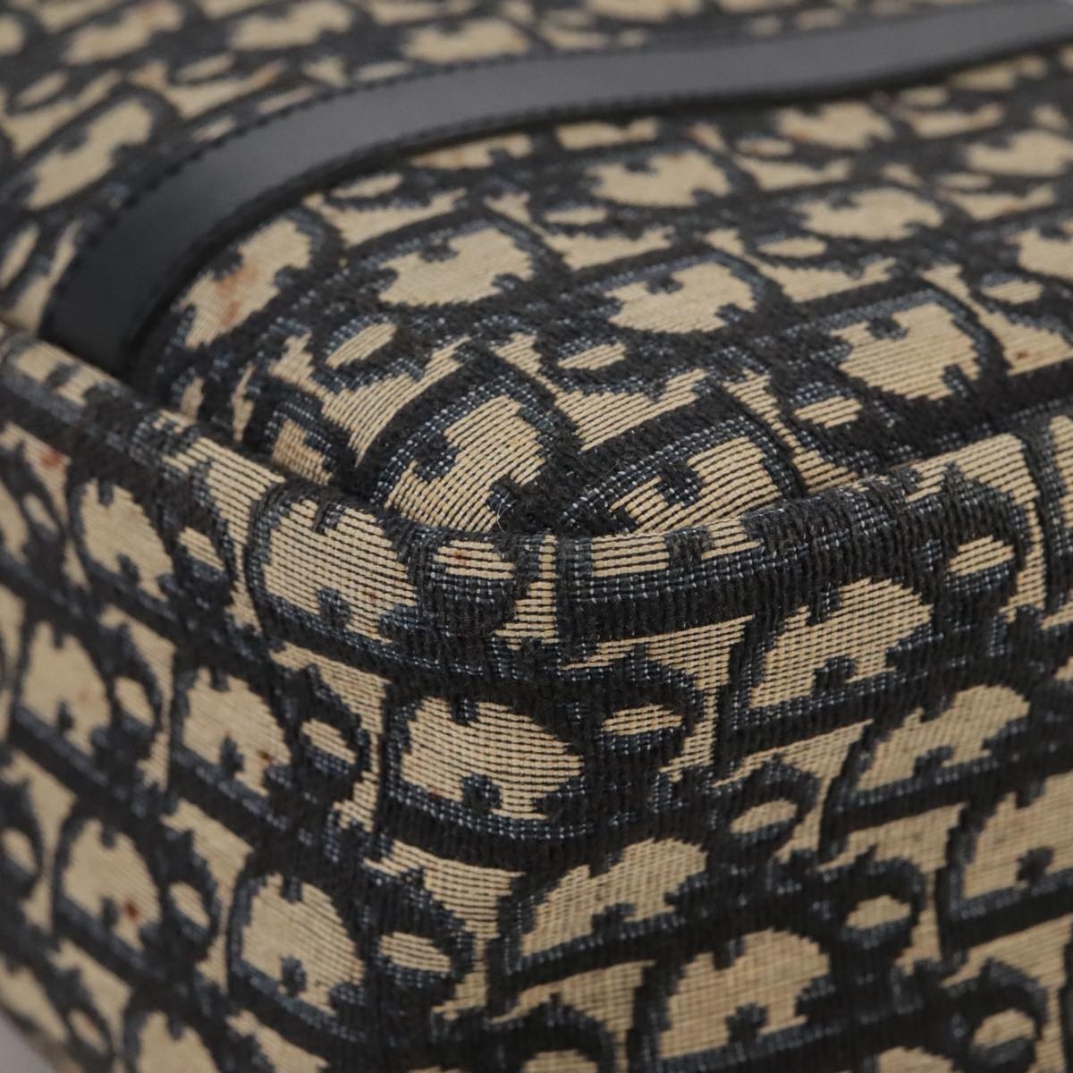 DIOR Trotter Canvas Hand Bag Navy Gold - 15