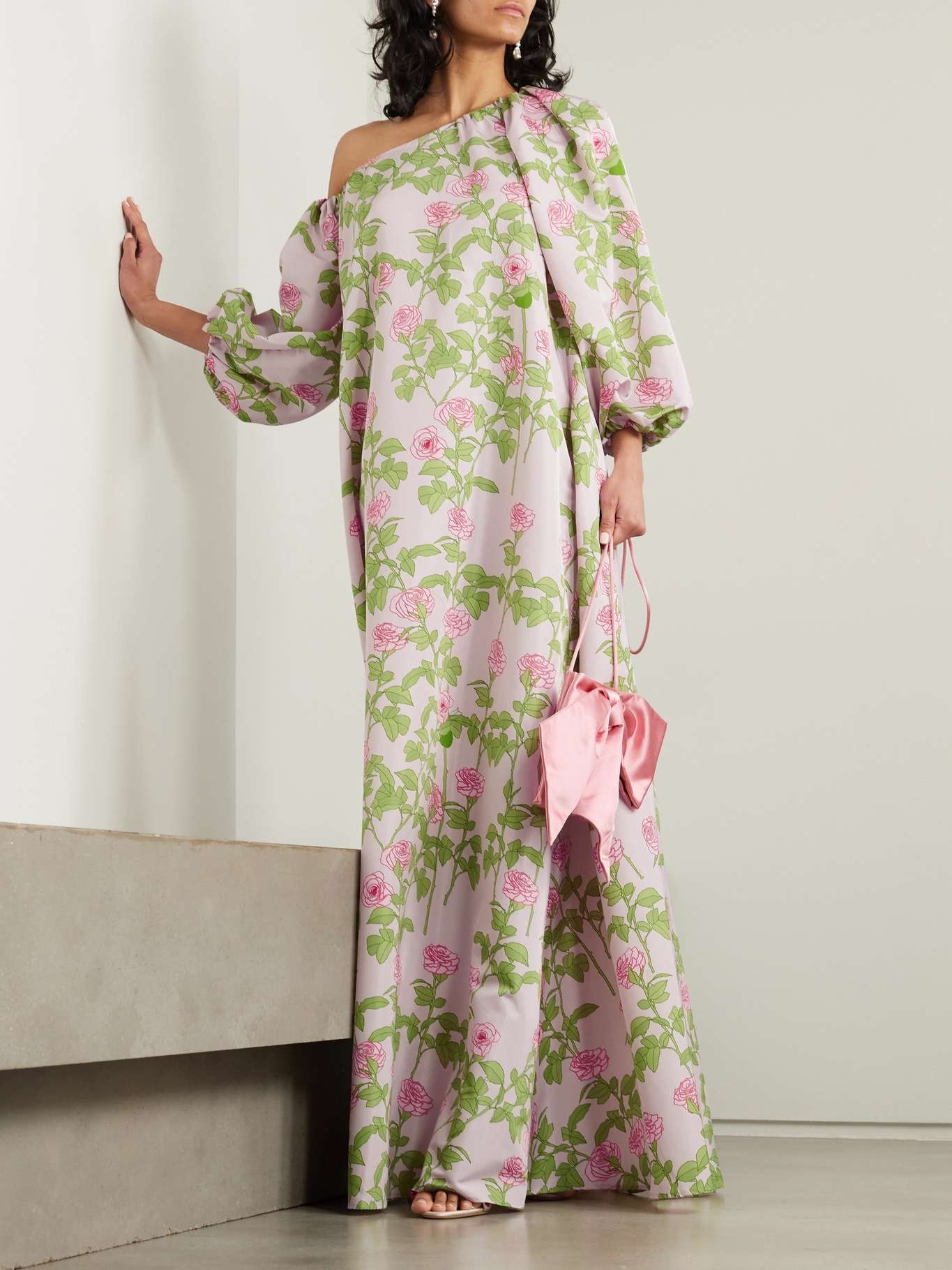 Nathalie off-the-shoulder floral-print taffeta gown - 2