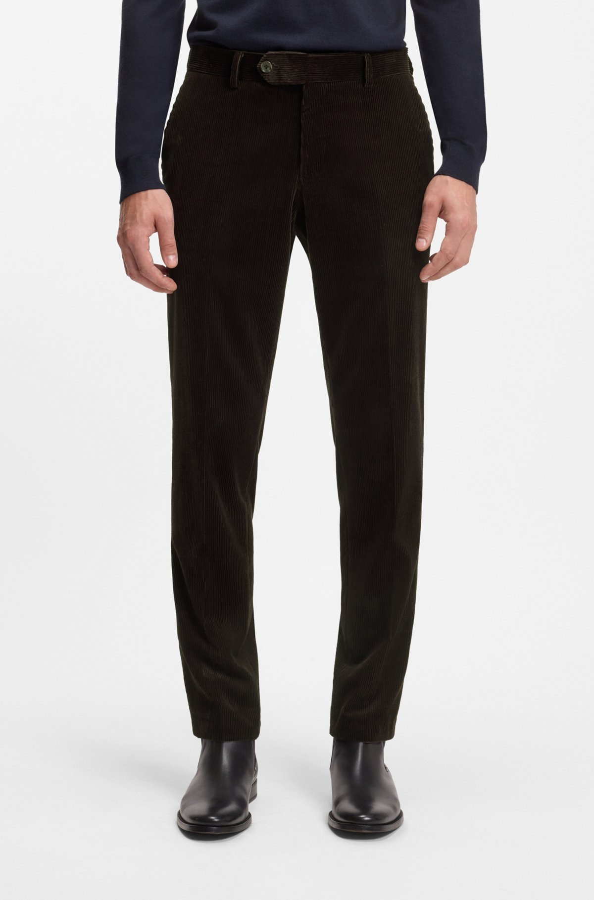 BECKHAM X BOSS PLEAT-FRONT TROUSERS IN STRIPED COTTON - 2