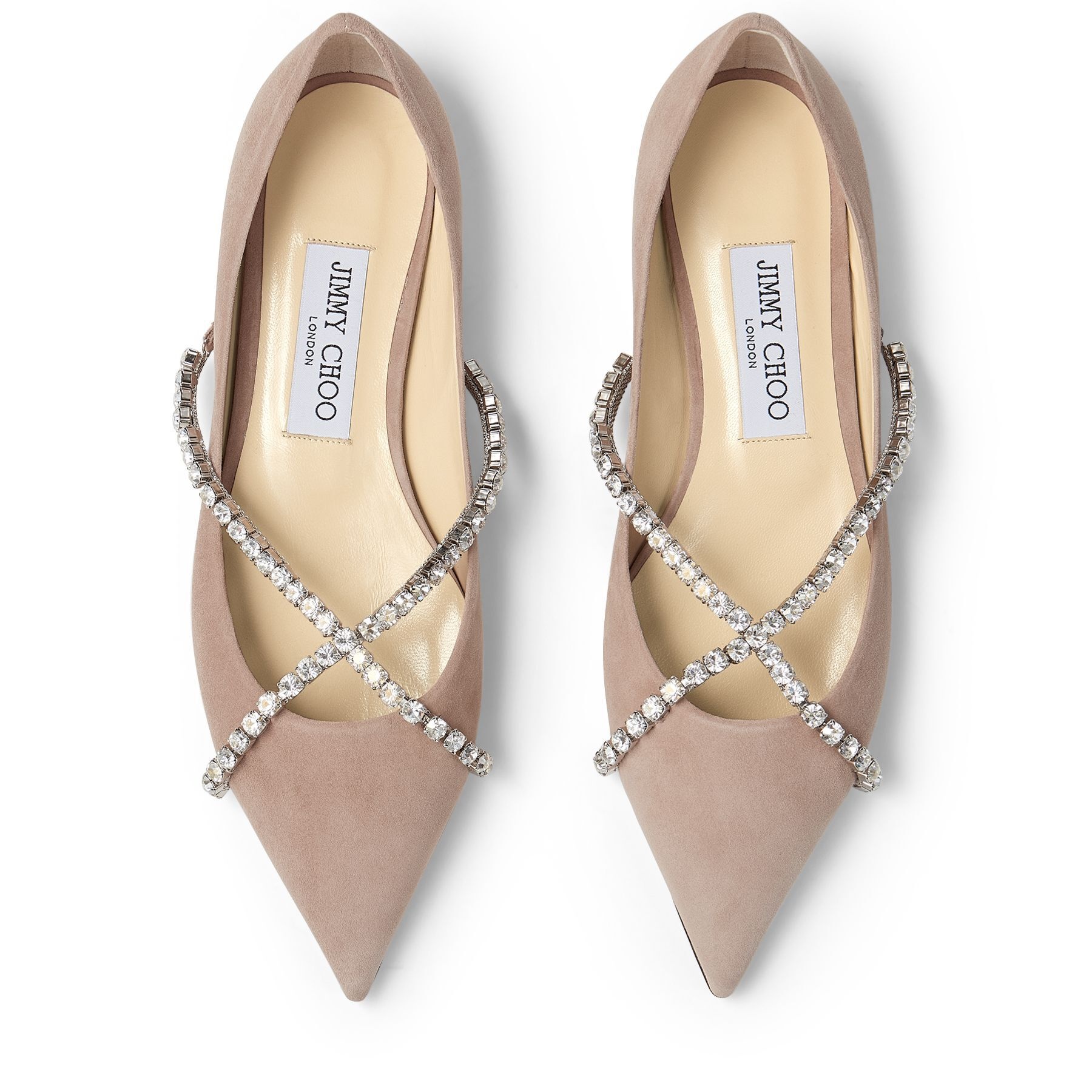 Genevi Flat
Ballet Pink Pointed-Toe Flats with Crystal Chain - 5