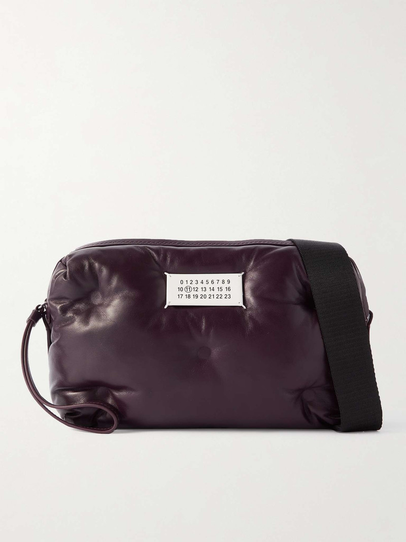 Logo-Appliquéd Quilted Leather Messenger Bag 1