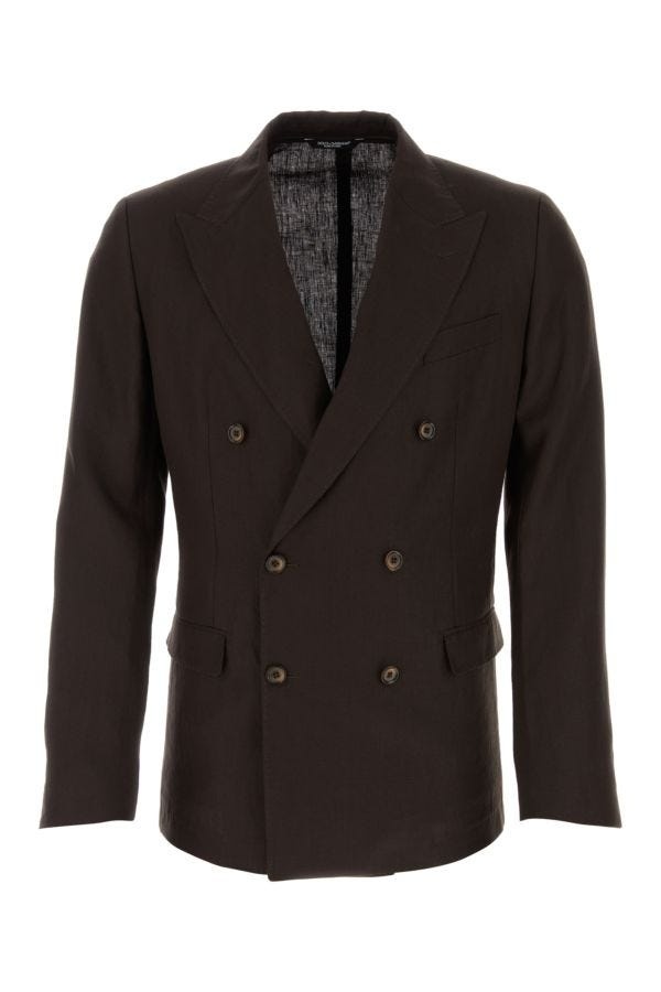 Chocolate linen blazer - 1