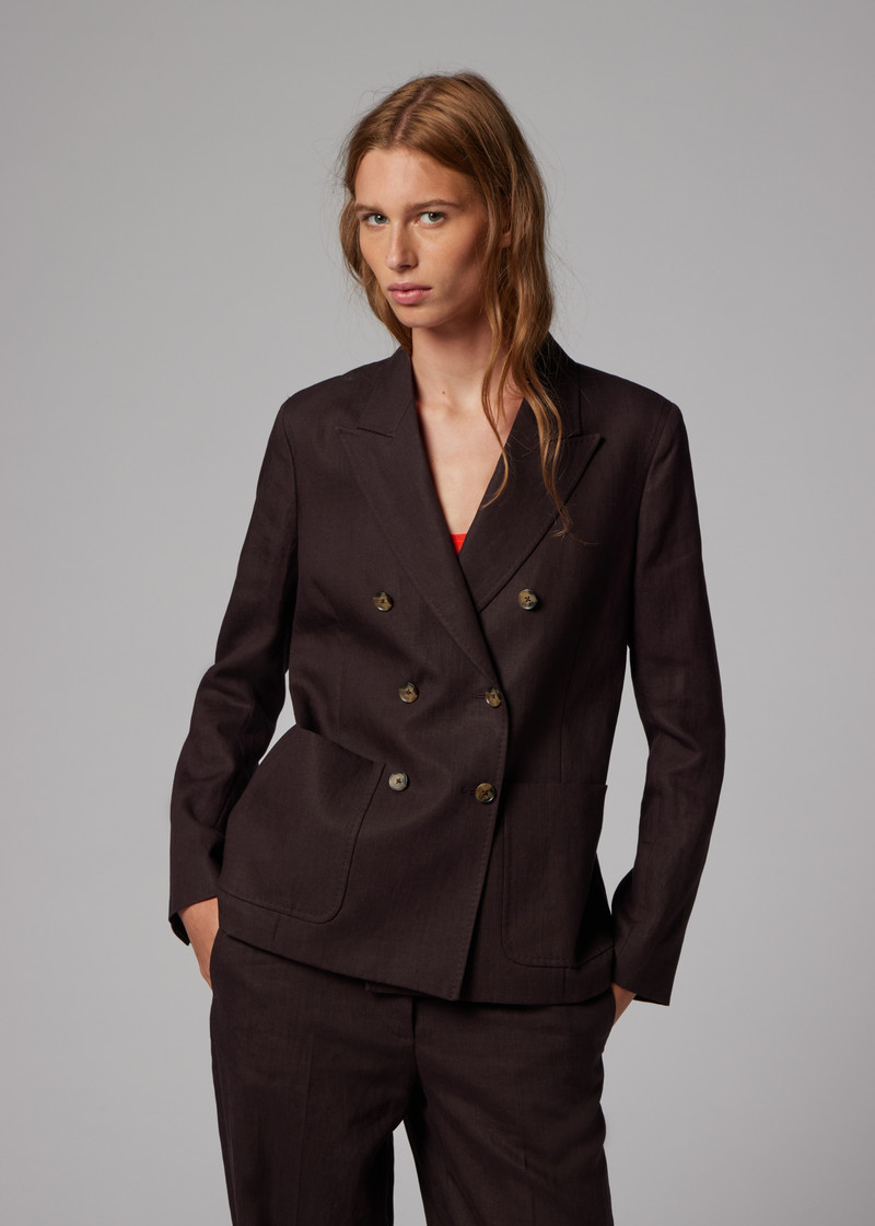 Women's Aubergine Double Breasted Blazer 7