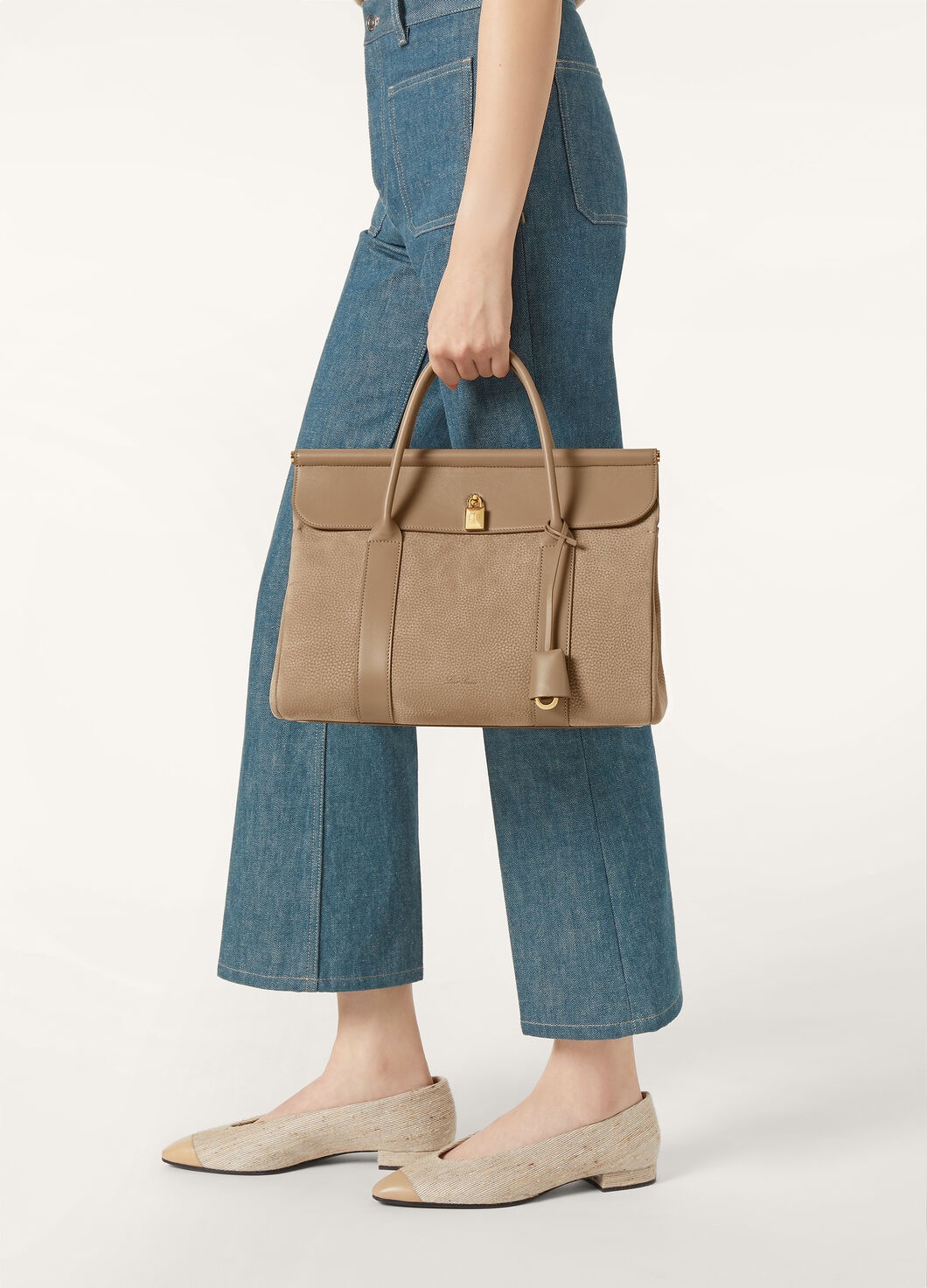 【Loro Piana】ルームバッグ L32 Loom bag L32 Grained Calfskin Creamed Honey/Sun Gold | Loro