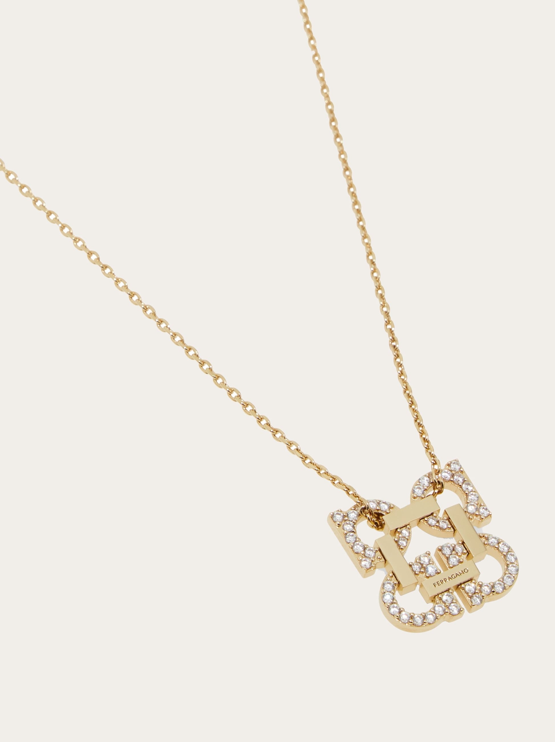 Crystal embellished four Gancini pendant necklace - 2