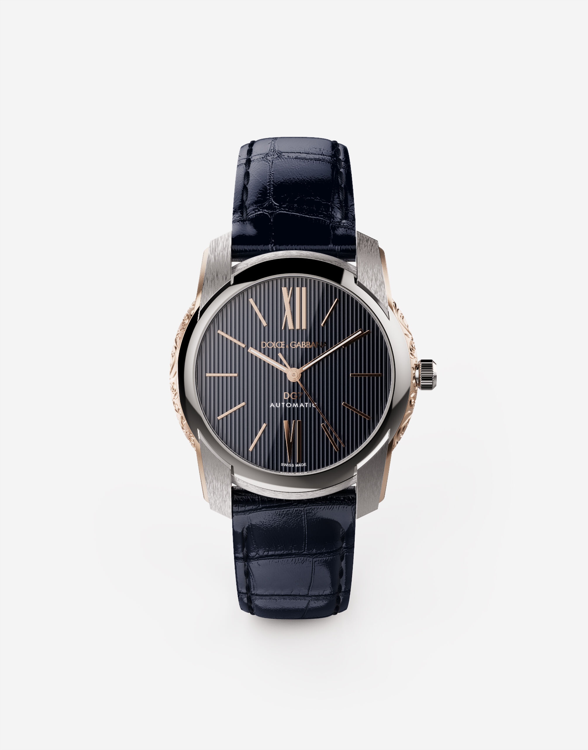 DG7 watch in steel with engraved side decoration in gold - 1