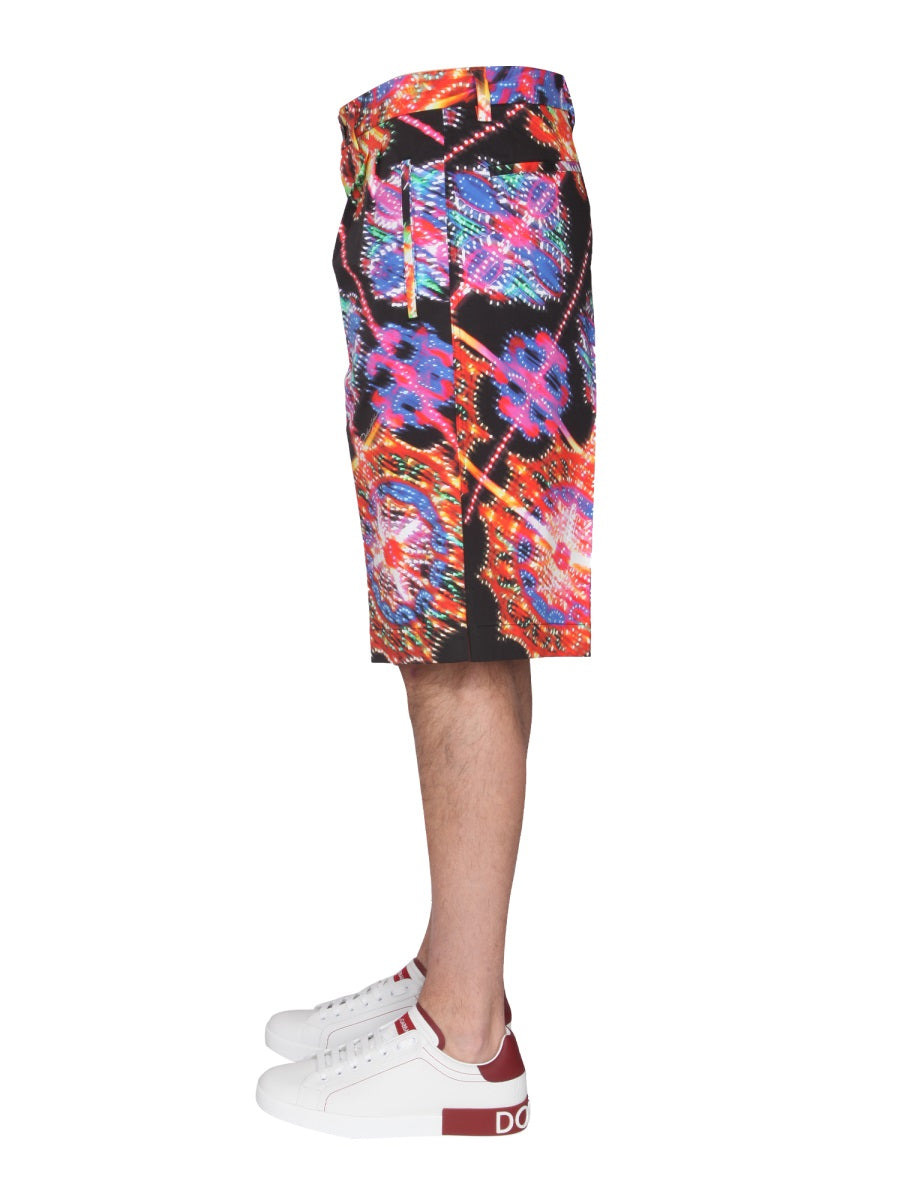 Dolce & Gabbana Men Bermuda With Luminary Print - 3