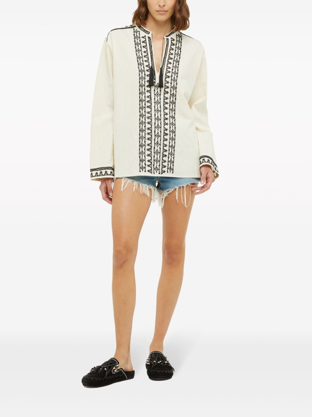tassel-detail shirt - 2