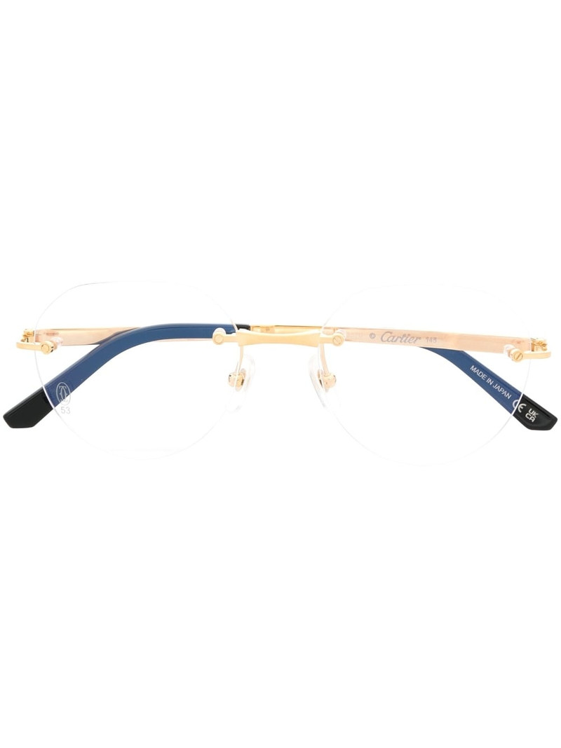 Santos de Cartier rimless glasses 1