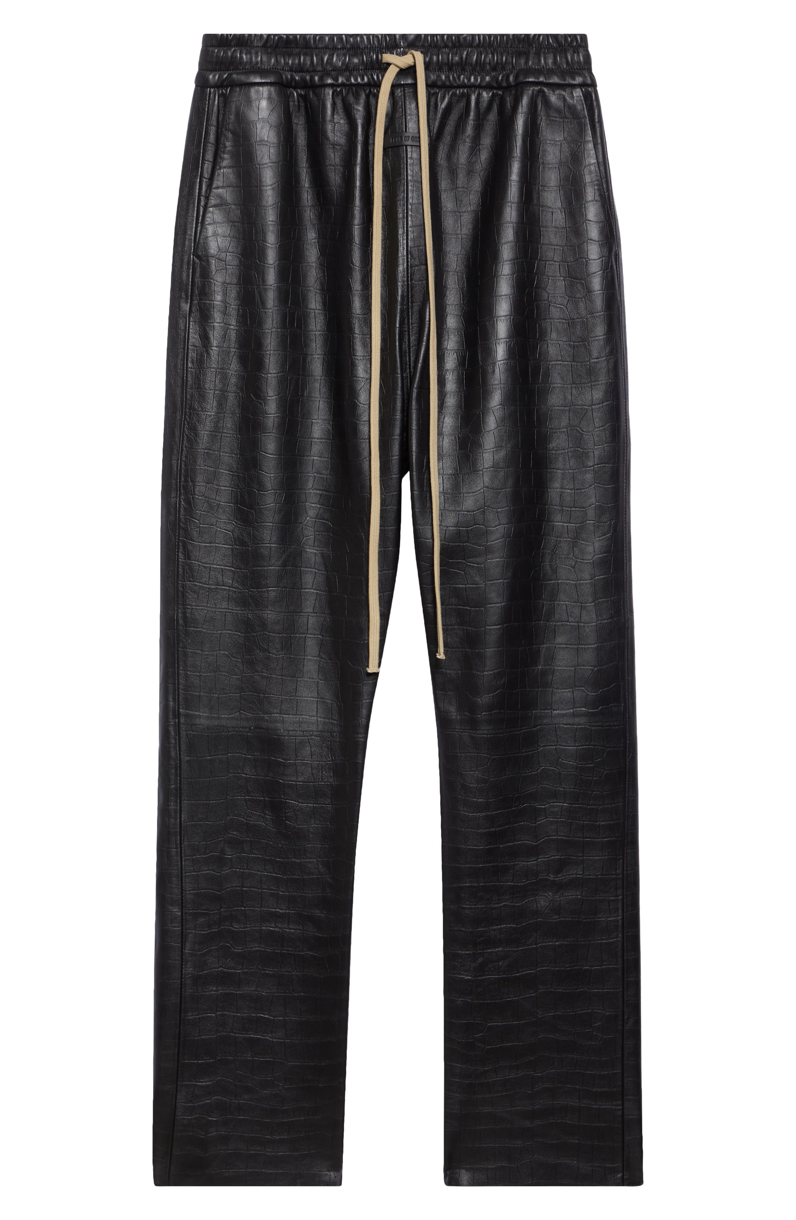 Fear of God Croc Embossed Leather Forum Pants in Black at Nordstrom - 5