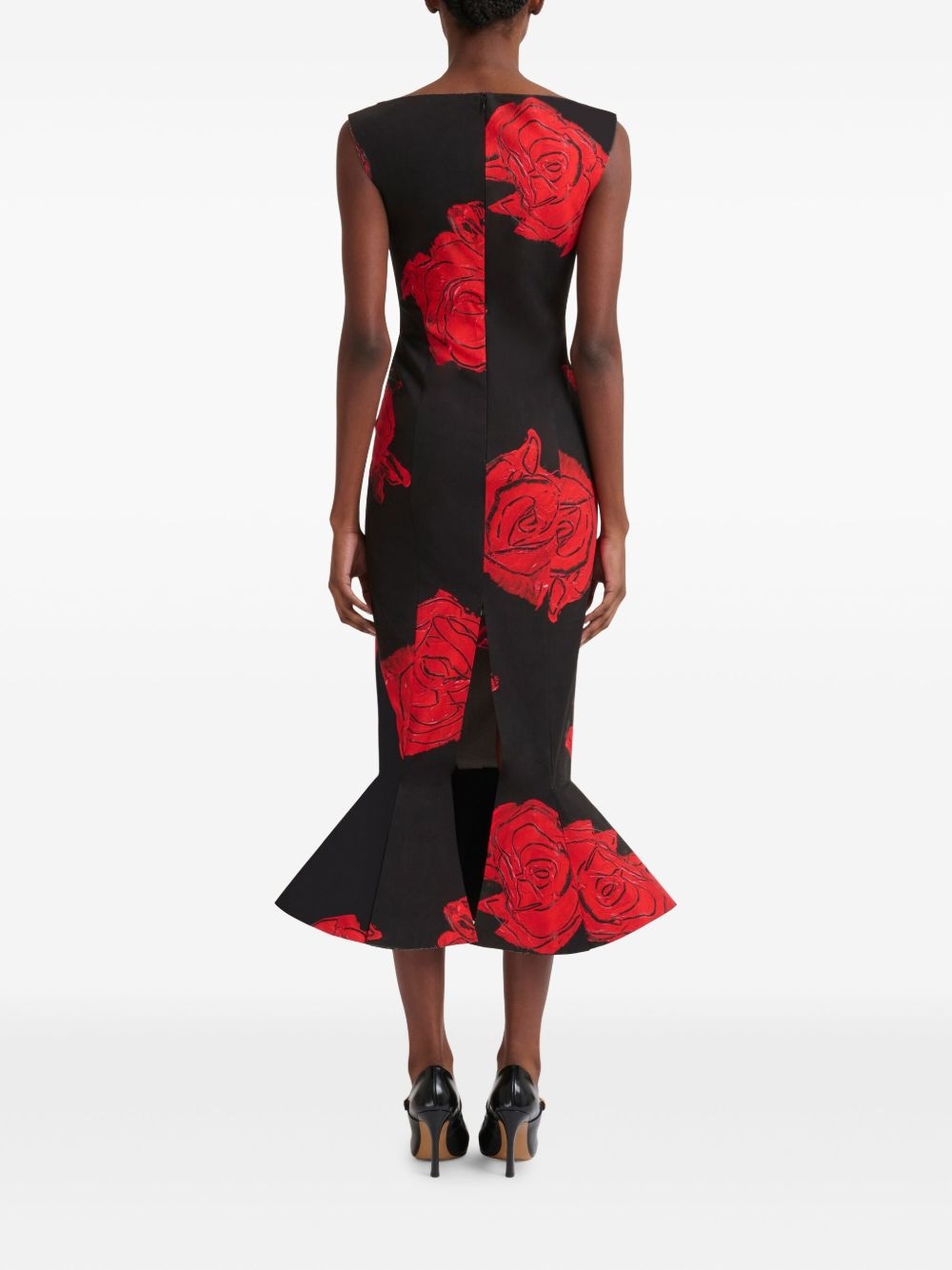 rose-printed mermaid dress - 4