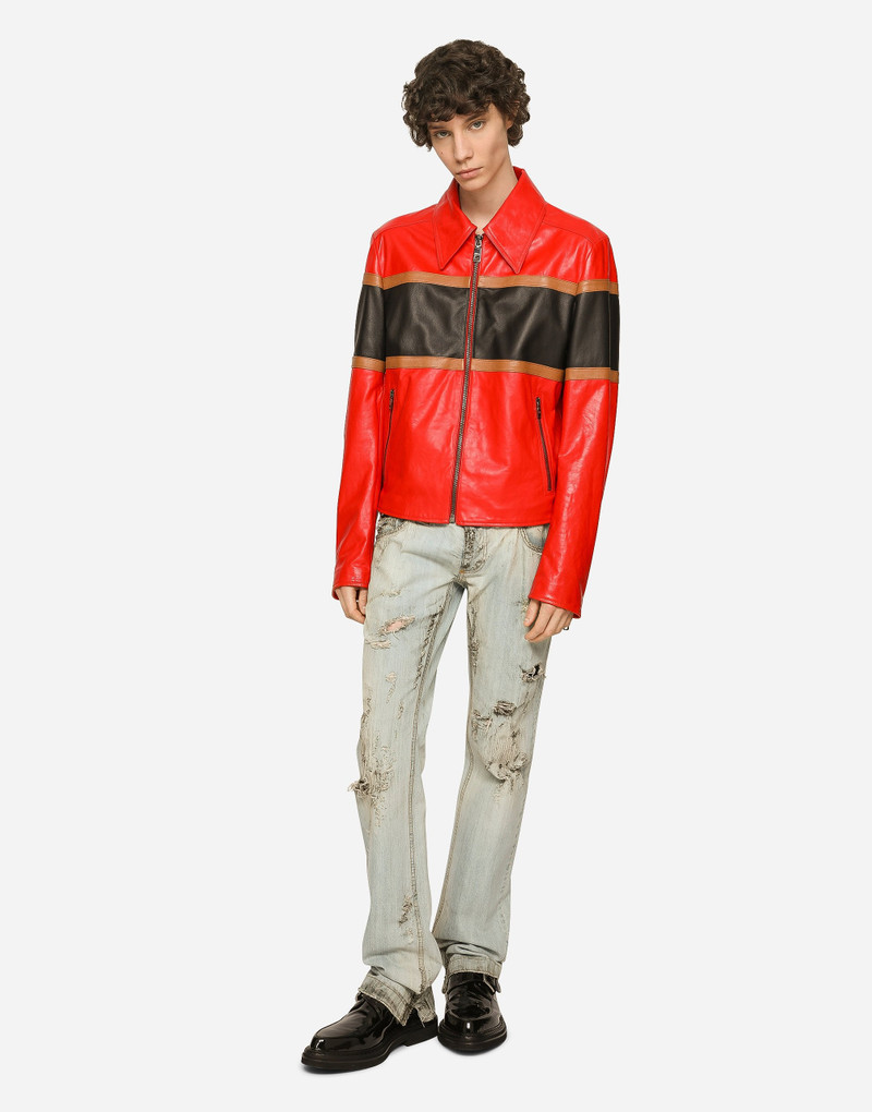 Dolce & Gabbana Washed dirty denim jeans with rips outlook