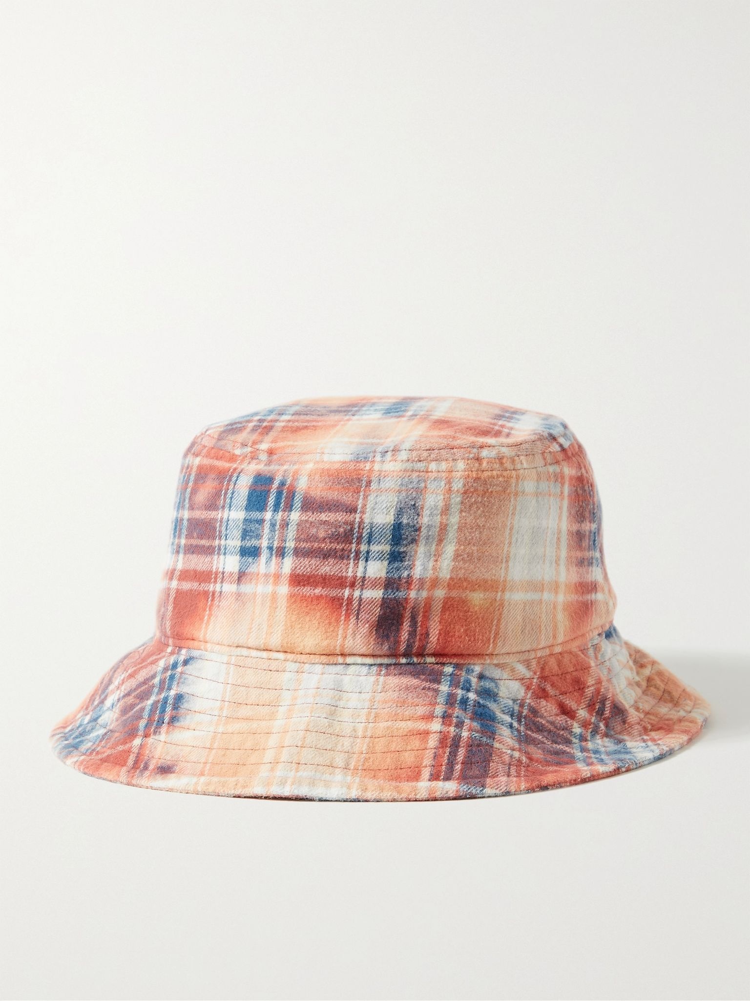 Logo-Appliquéd Checked Cotton-Flannel Bucket Hat - 3