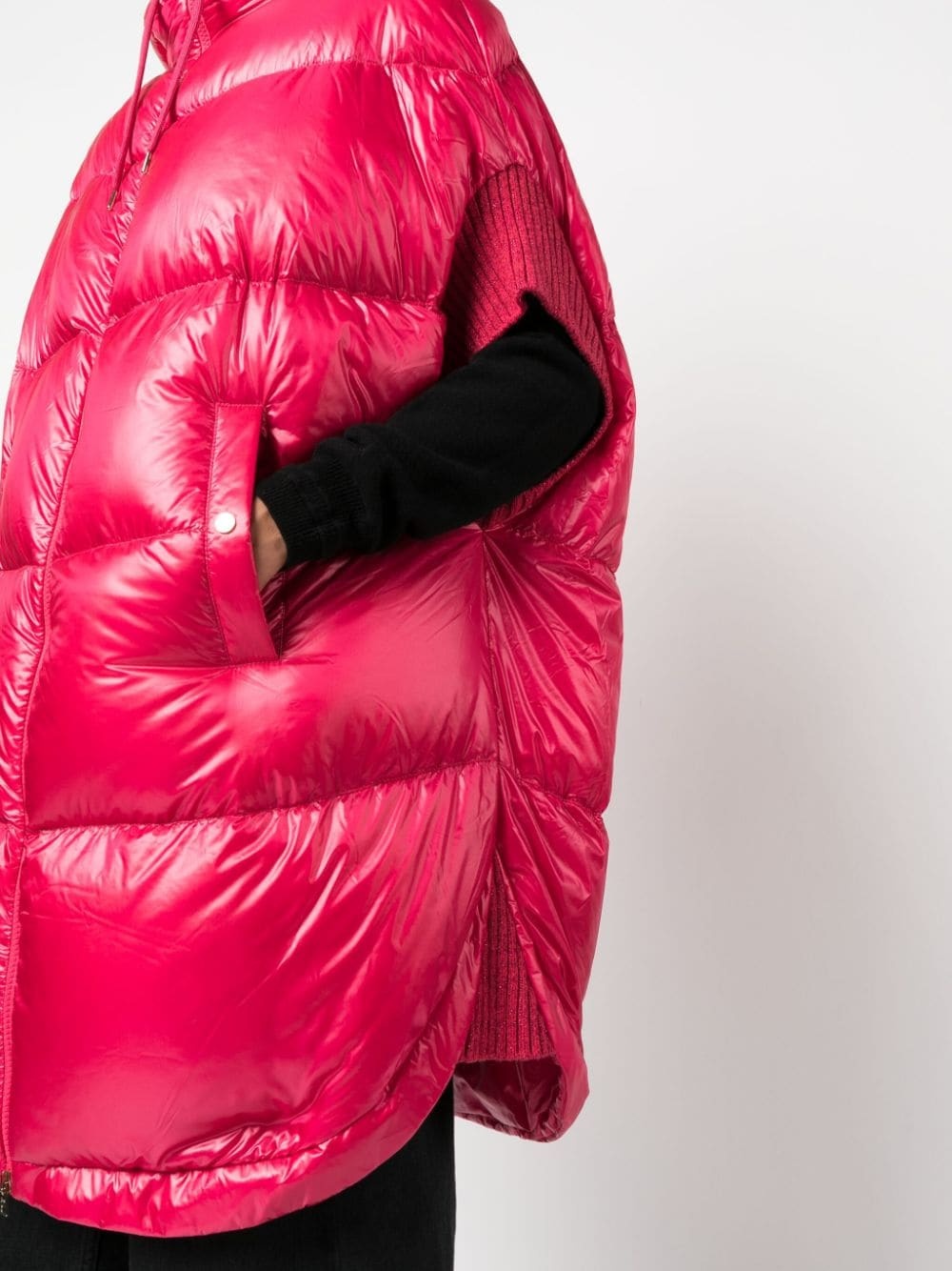 drawstring-hood quilted puffer jacket - 5