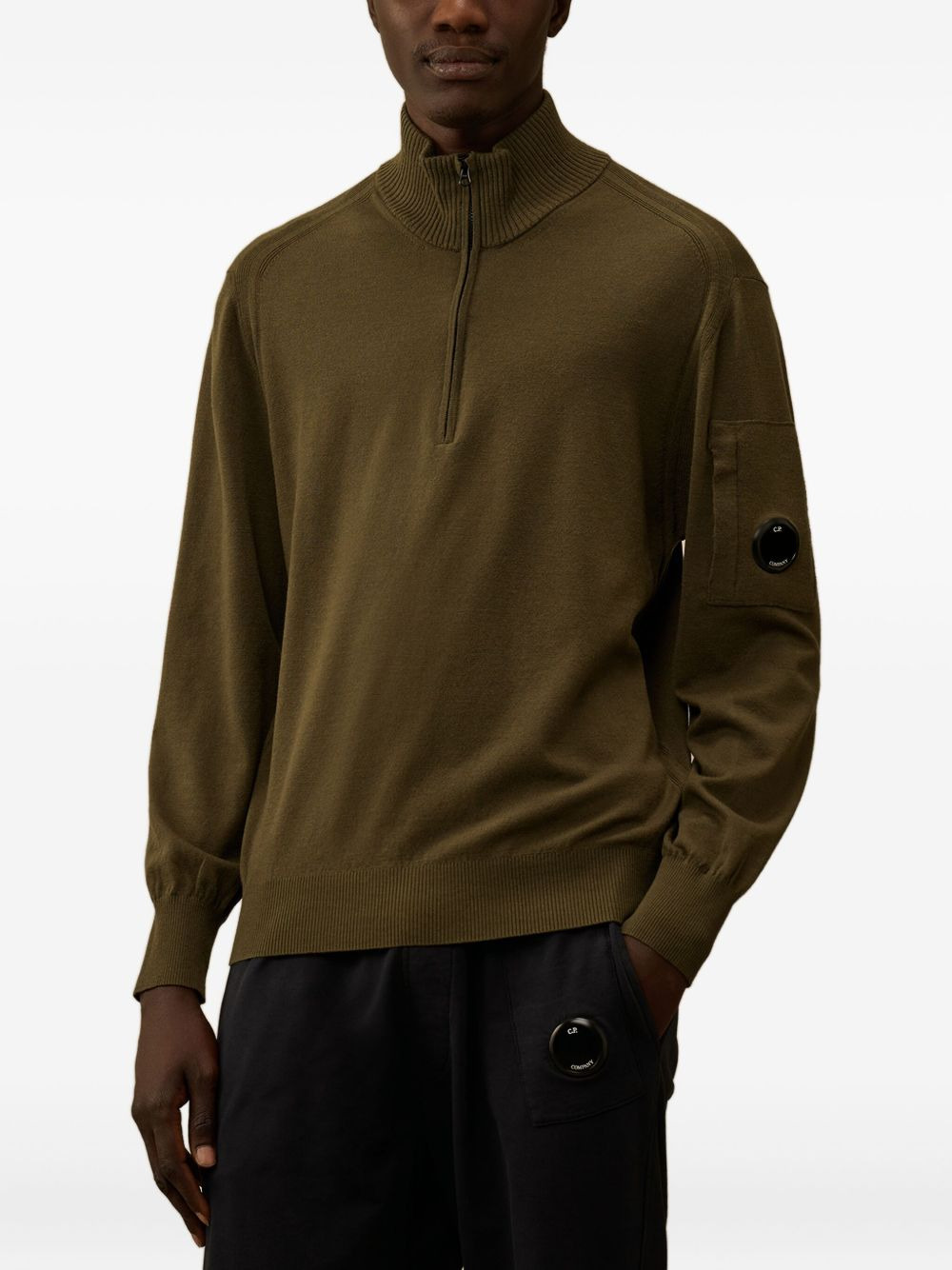half-zip lens-detail sweater - 3