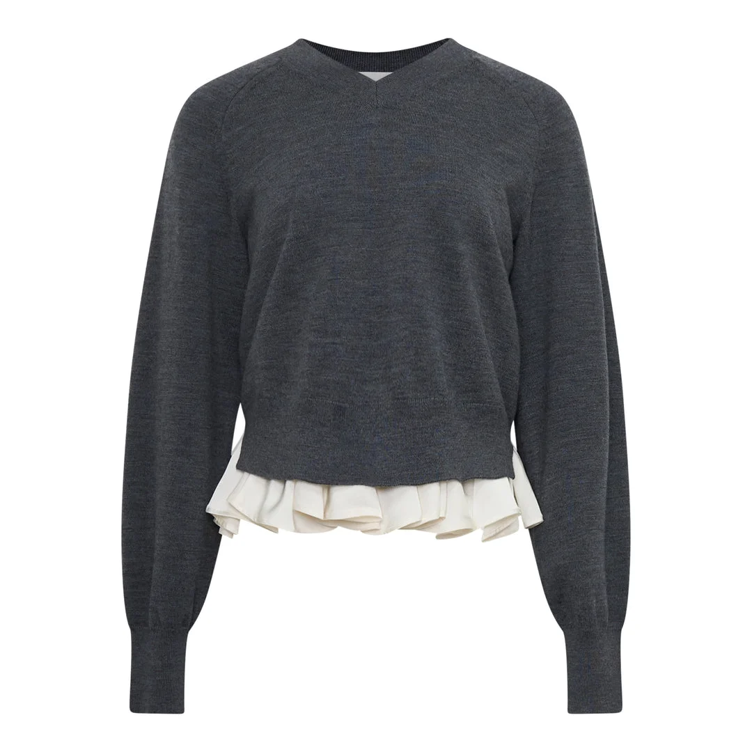 Ultrafine Merino Long Sleeve V-Neck Sweater - 1