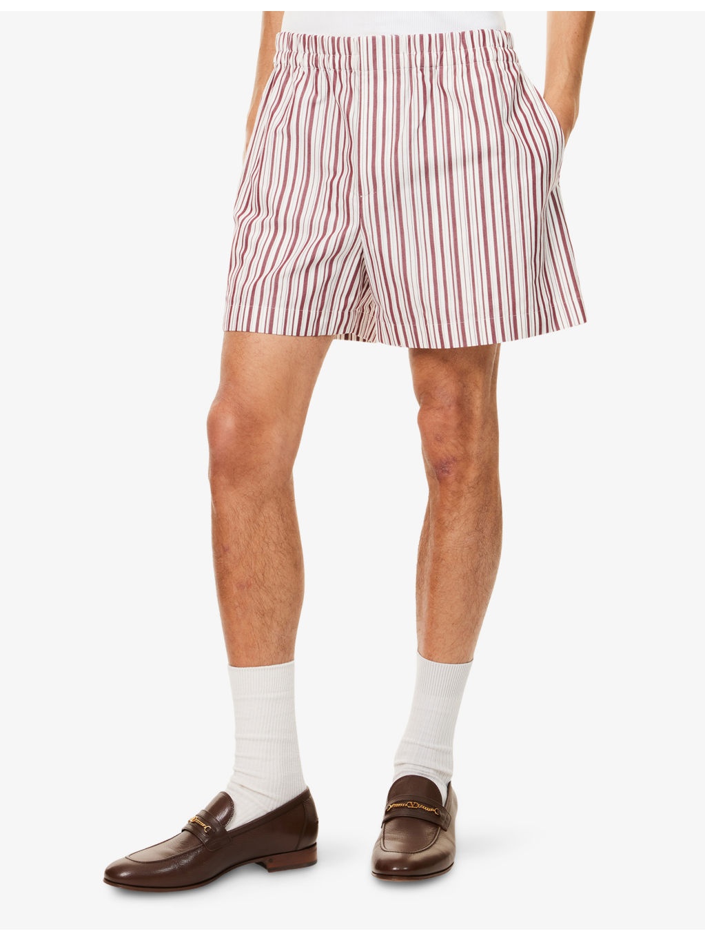 Stripe-Print Relaxed-Fit Cotton-Poplin Shorts - 3