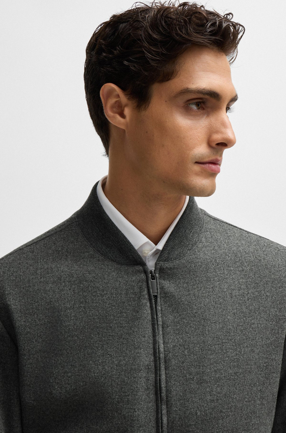 SLIM-FIT JACKET WITH TWO-WAY FRONT ZIP - 5