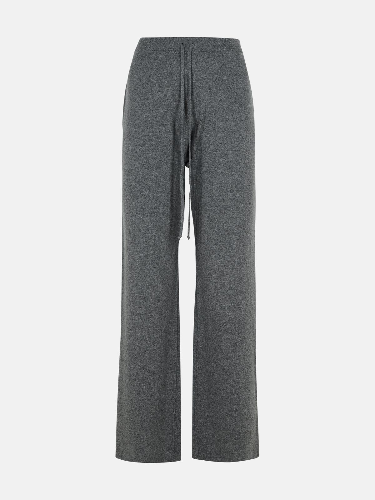 GREY WOOL BLEND JOGGERS - 1