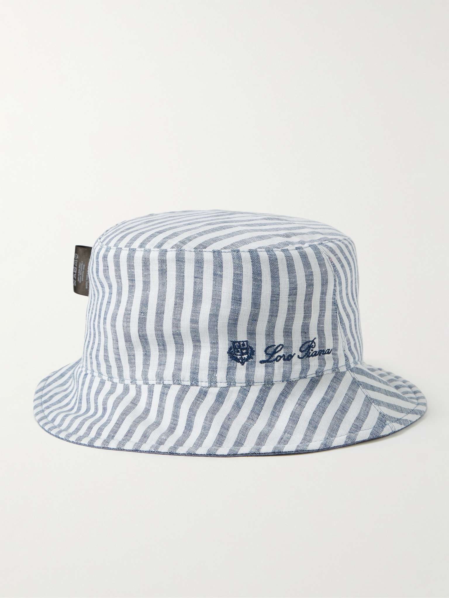 Reversible Logo-Embroidered Cotton-Chambray and Linen Bucket Hat - 2
