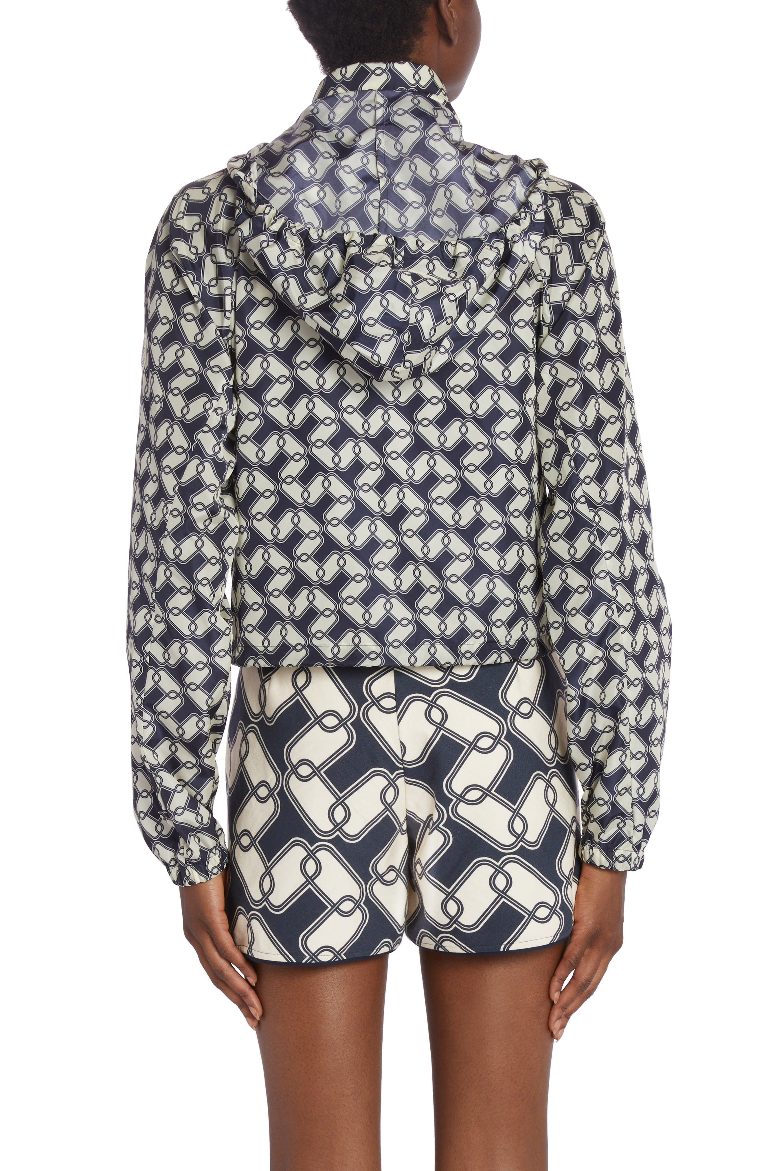 Marpessa Chain Link Print Hooded Windbreaker - 3