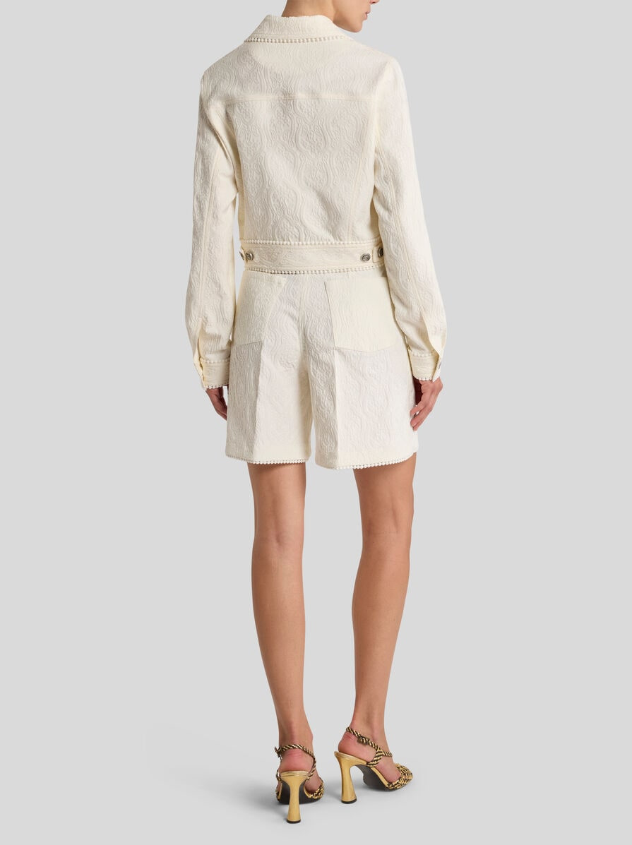 CROPPED PAISLEY JACQUARD JACKET - 4
