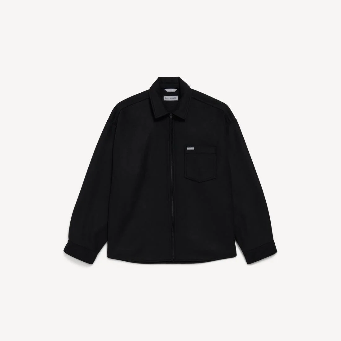 Men's Classic Collar Overshirt in Black - 1