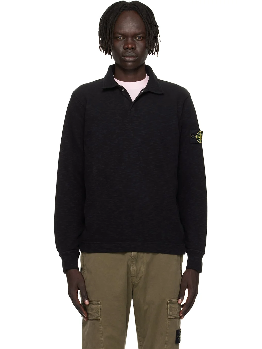 Black 6100054 Vanisé Brushed Heavy Cotton Jersey Polo - 1