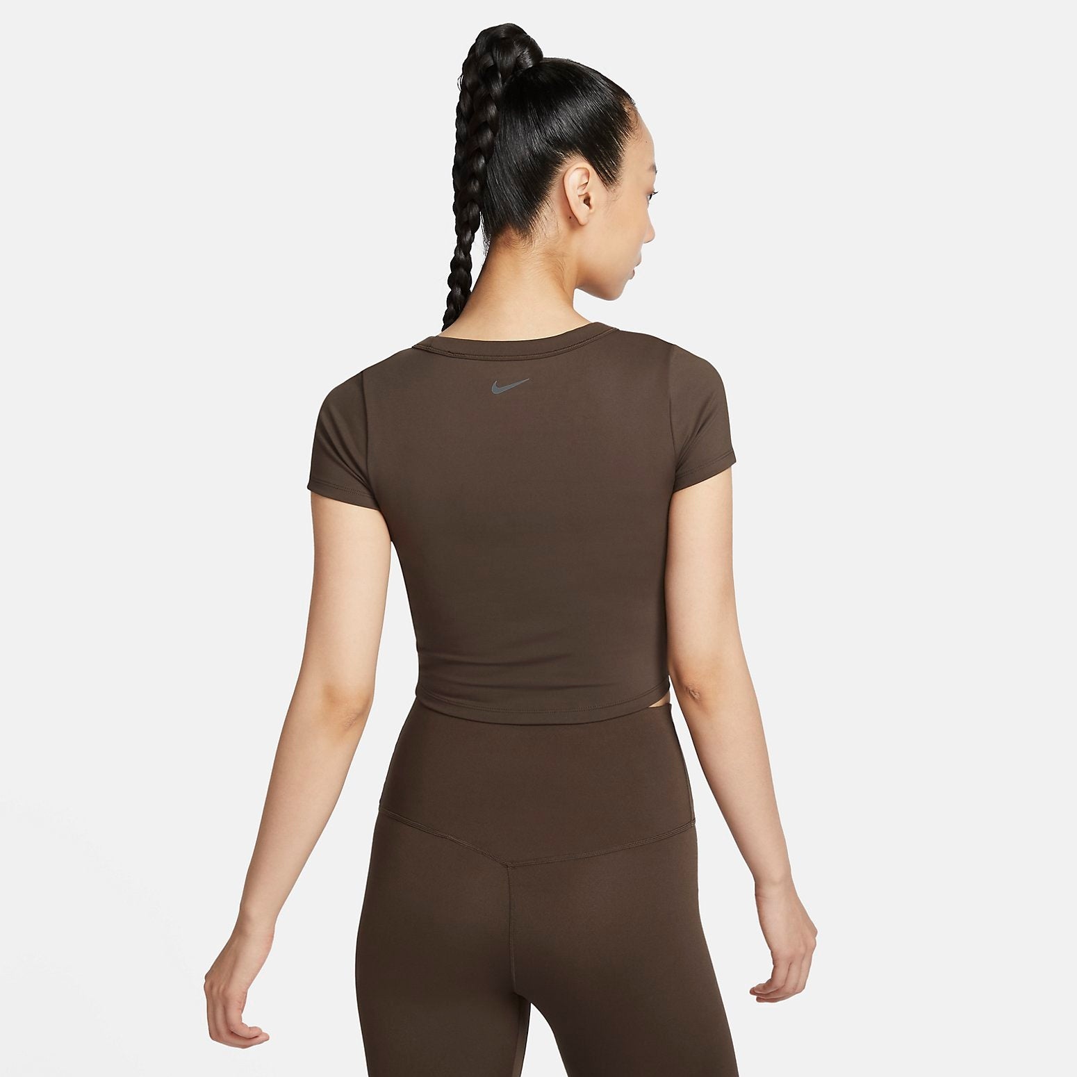 (WMNS) Nike One Fitted Dri-fit Quick-drying Short-sleeved Top 'Brown' FN2805-237 - 3