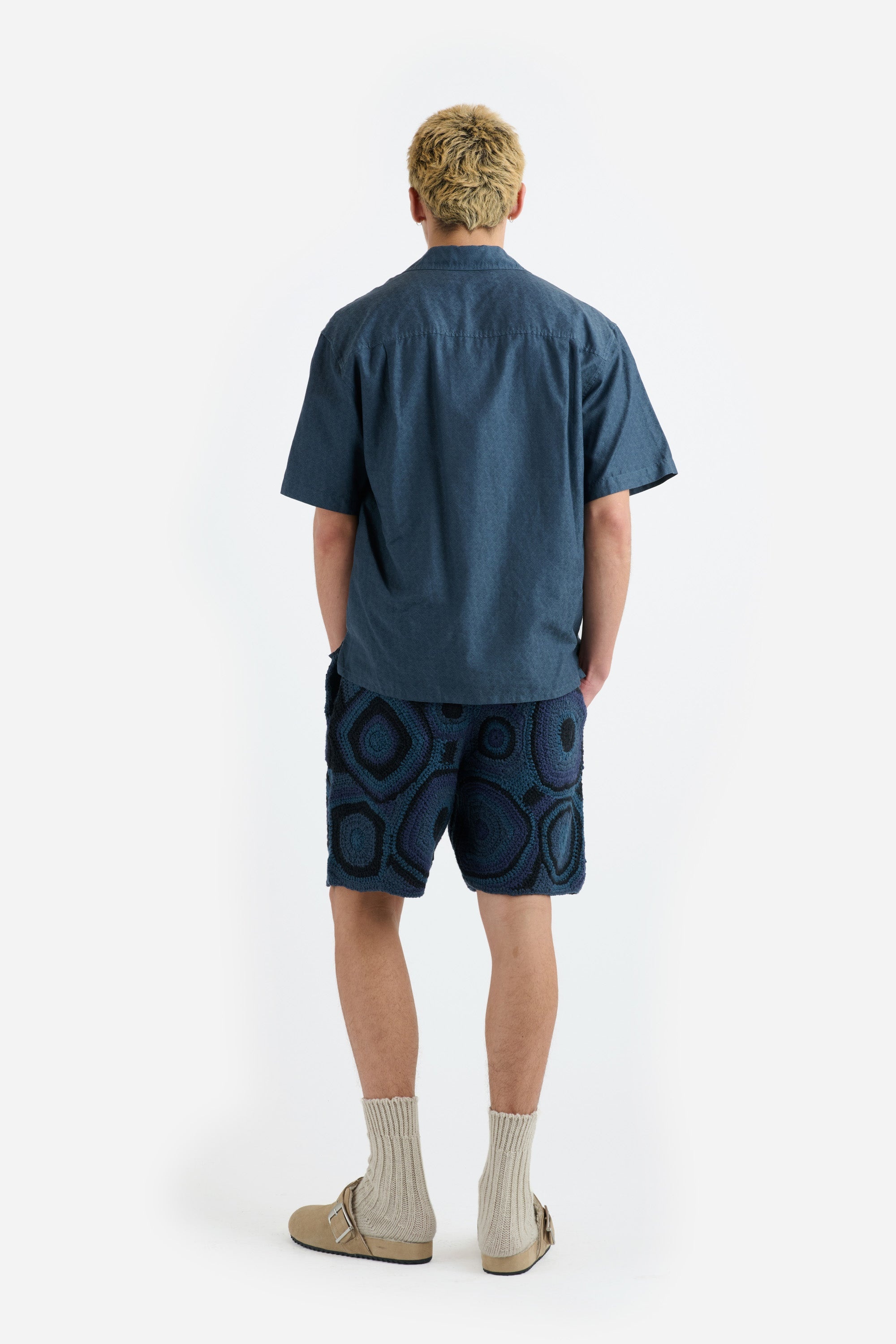 JAQUARD SILK CAMP SHIRT - 4