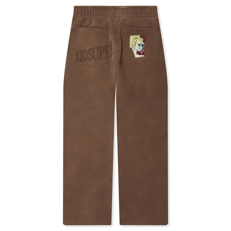 KidSuper SUN FADED SWEATPANTS - BROWN outlook