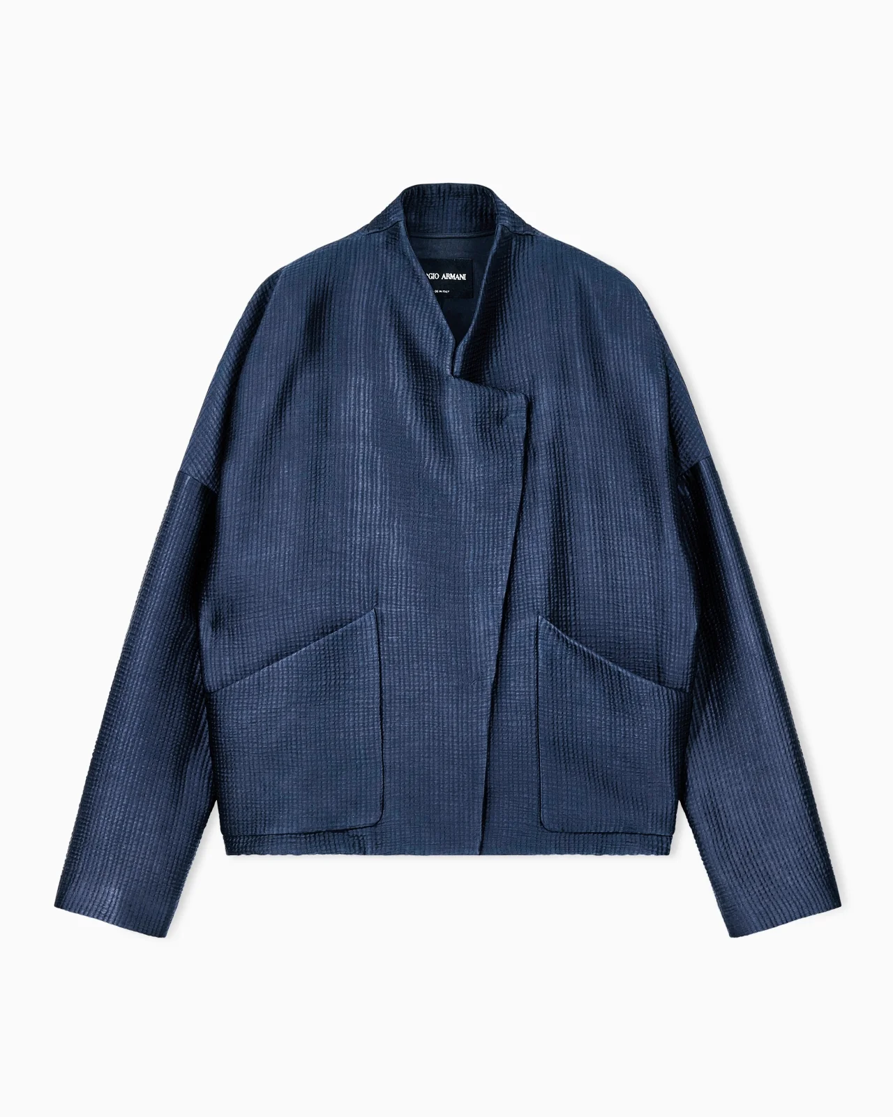 BLOUSON IN TEXTURED VISCOSE AND WOOL WITH PATCH POCKETS - 1