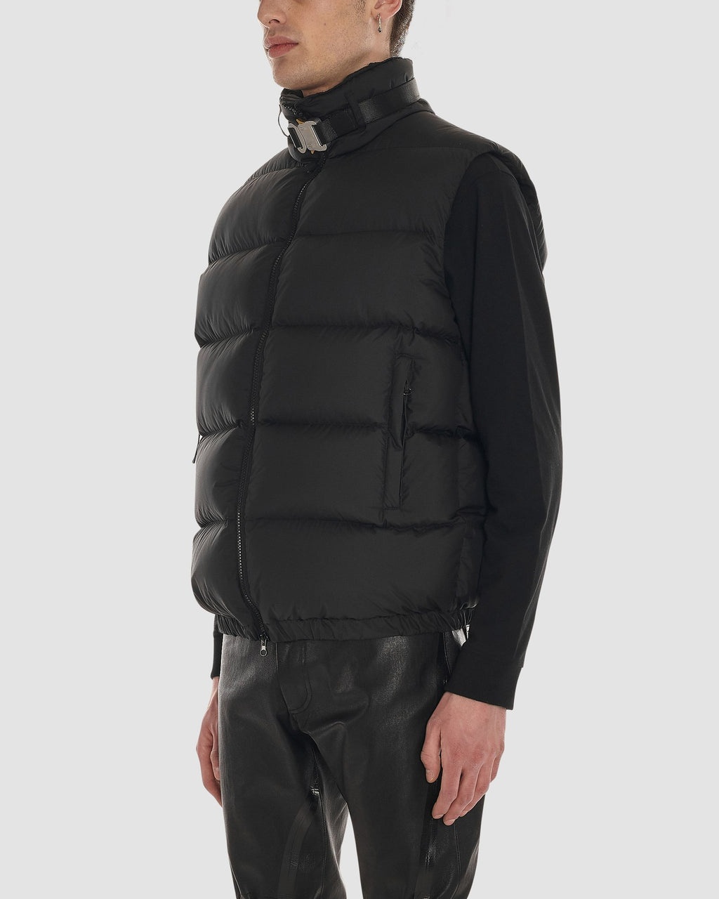 PUFFER VEST W METAL BUCKLE - 3
