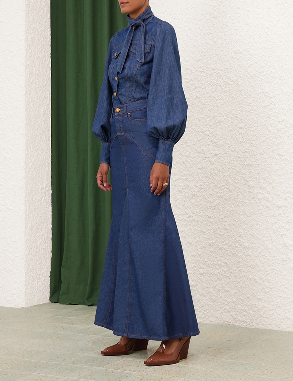DENIM MAXI SKIRT - 3