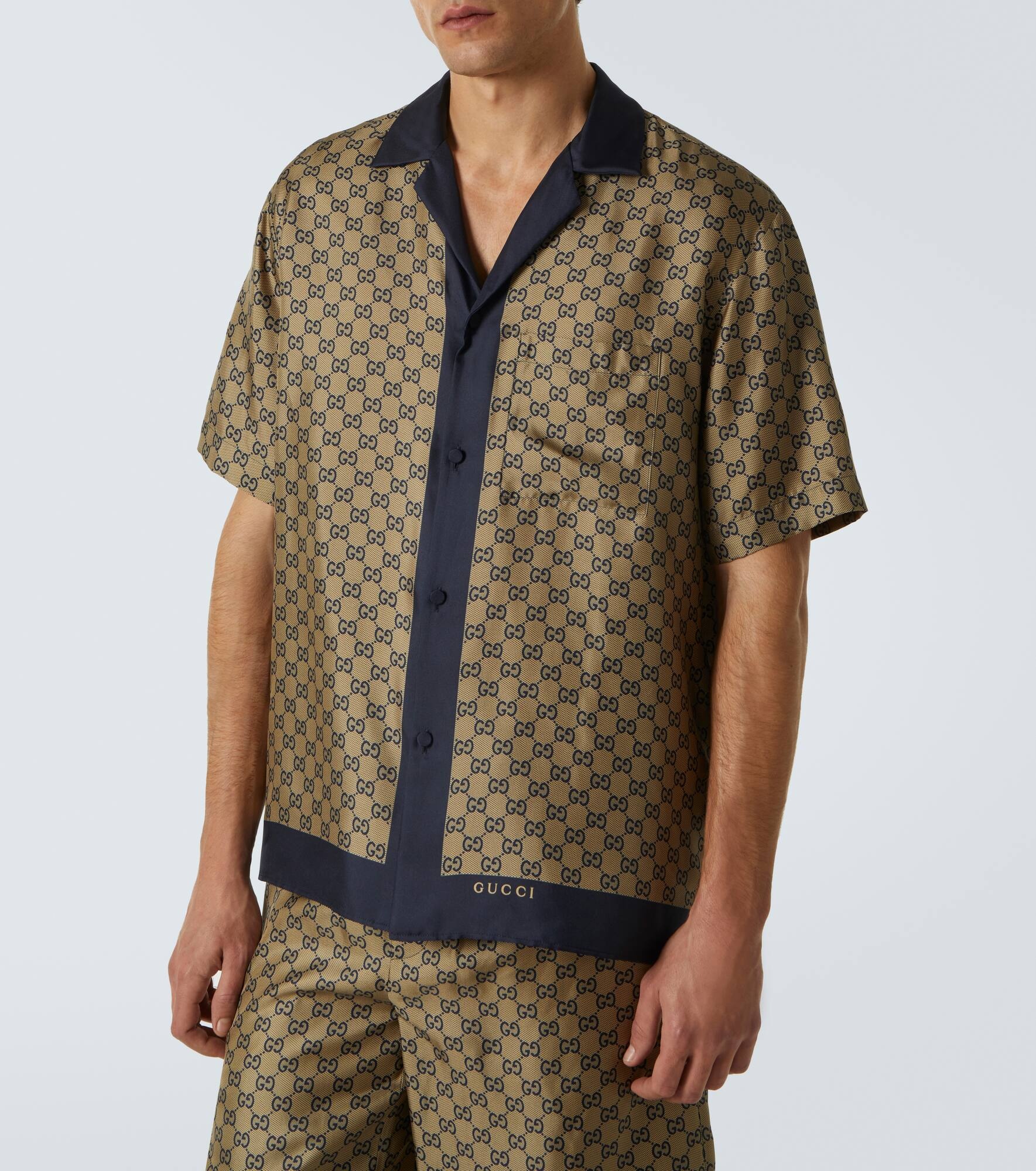 GG printed silk shirt - 3