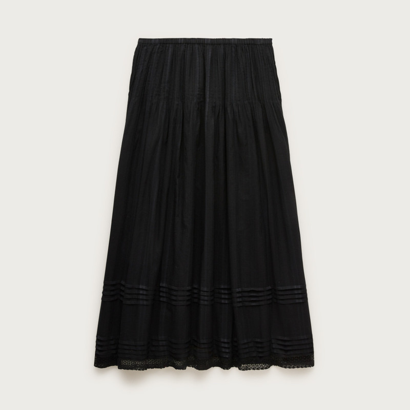 Midi skirt in embroidered dobby 1