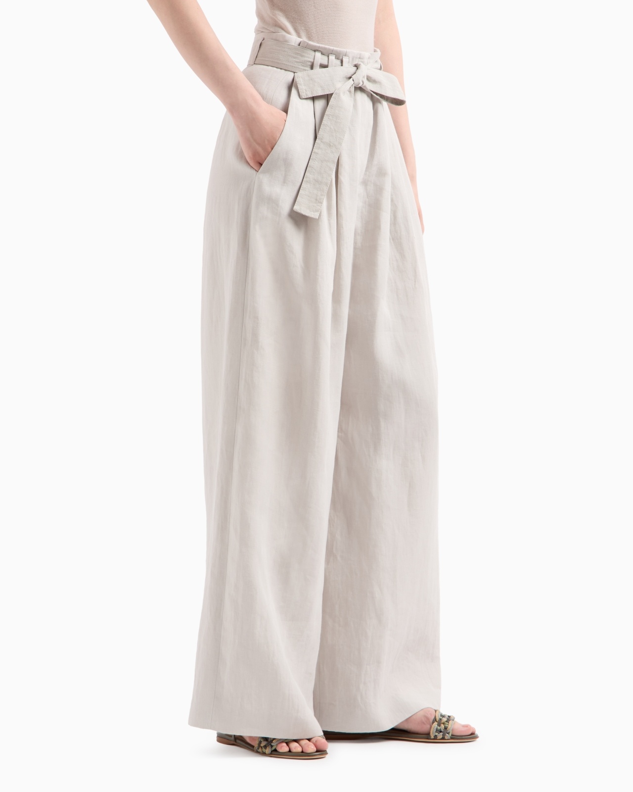WIDE-LEGGED LINEN TROUSERS - 3