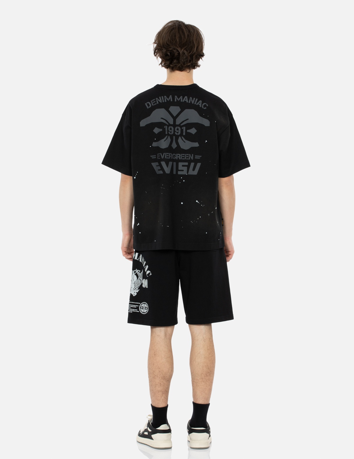 GODHEAD AND KOINOBORI REFLECTIVE PRINT RELAX FIT SWEAT SHORTS - 5