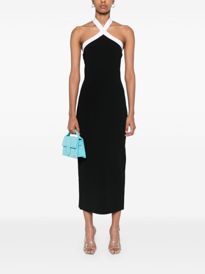 ROLAND MOURET halterneck knittted midi dress outlook