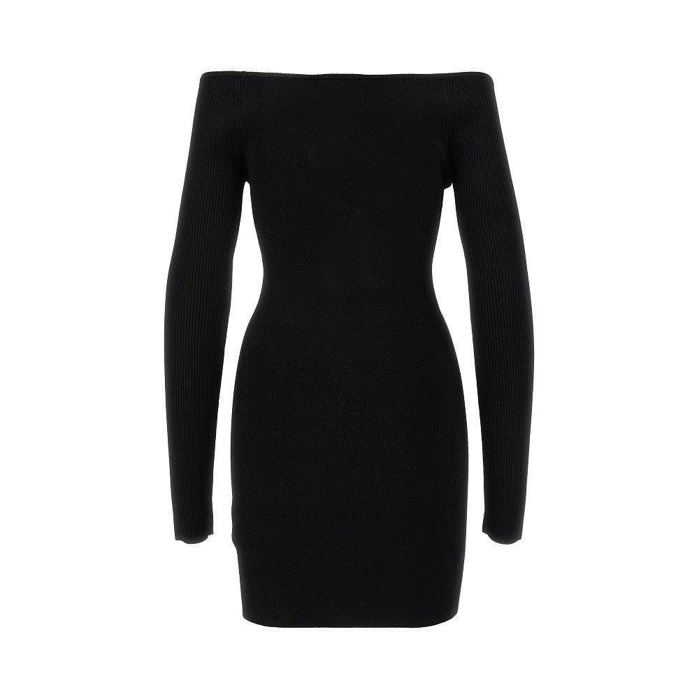 セットアップ DIESEL M-VERA KNITTED MINI DRESS Women's Off-the-shoulder dress in ribbed knit | Black | Diesel