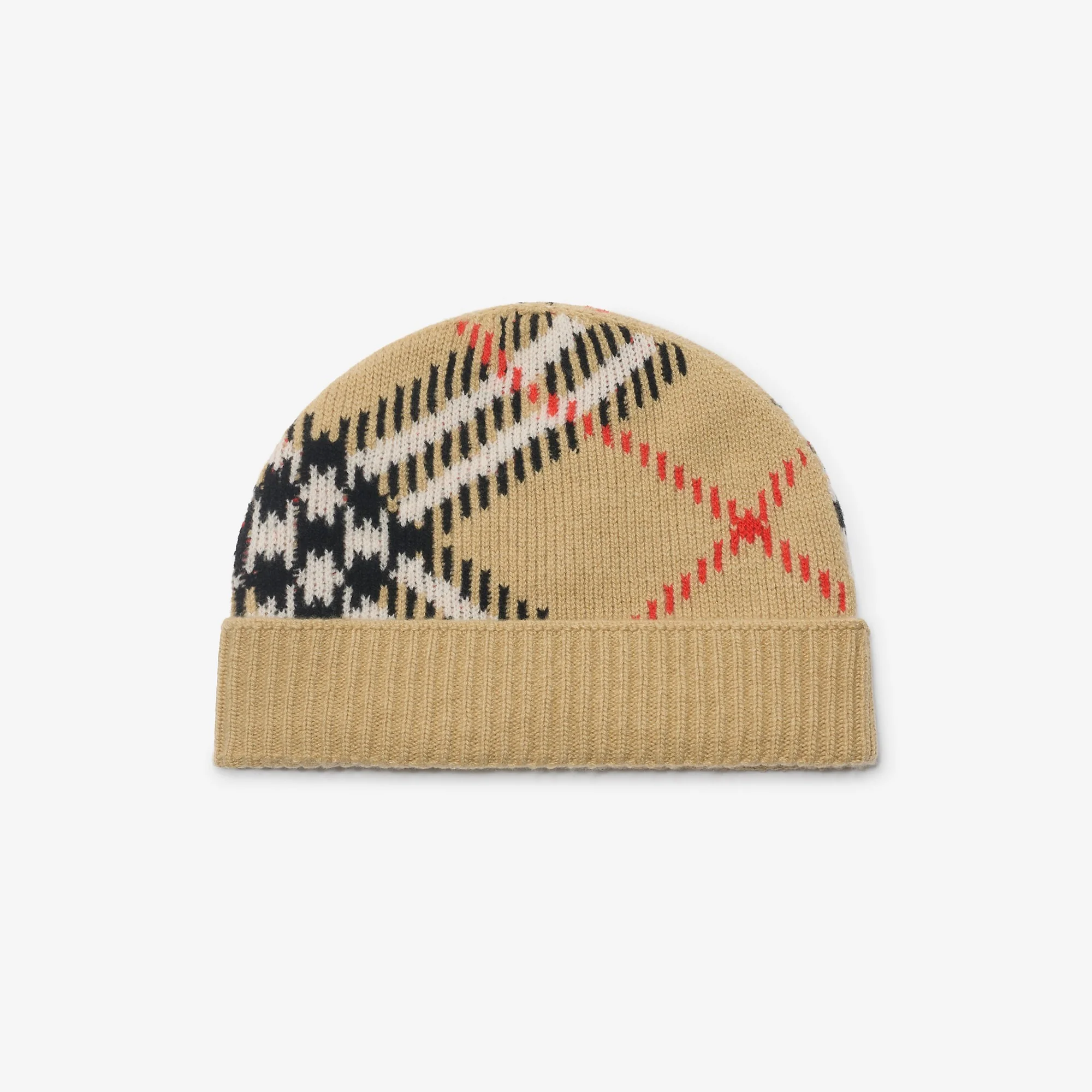 Check Cashmere Blend Beanie - 1