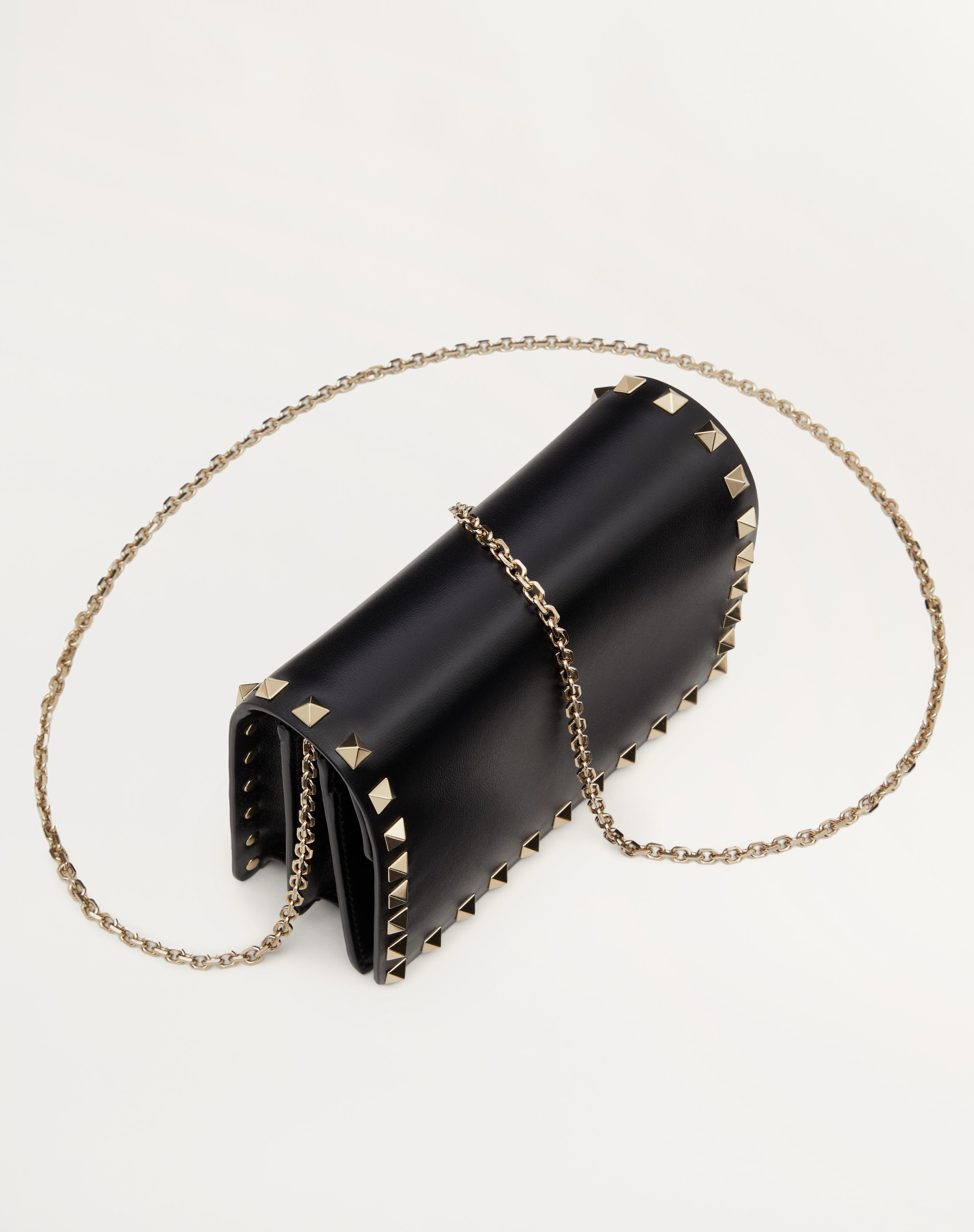 ROCKSTUD CALFSKIN CHAIN POUCH - 6
