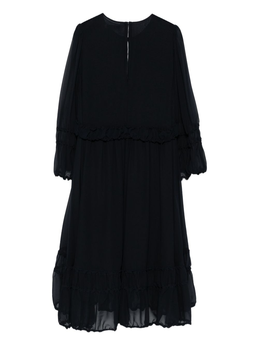 long-sleeved silk dress - 2