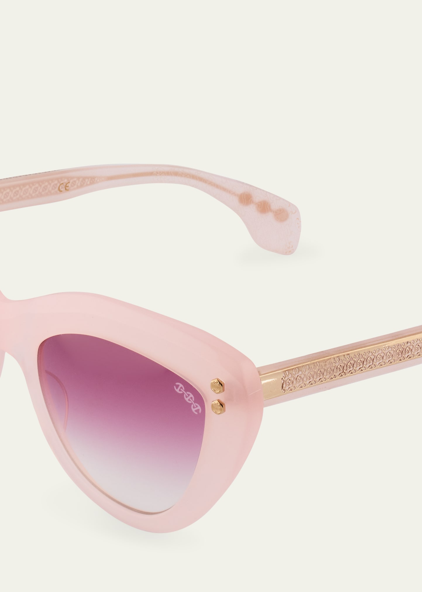 24K Gold & Acetate Cat-Eye Sunglasses - 5