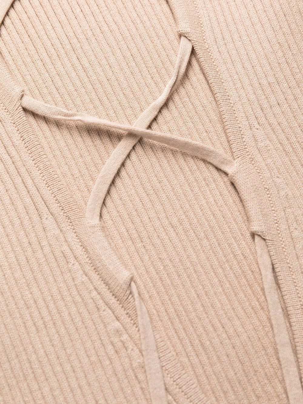 lace-up detailed midi dress - 6